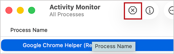 Click on small X button