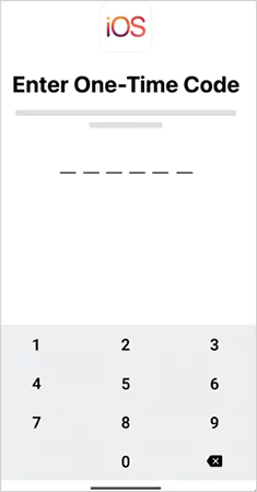 Enter the one time code on Android
