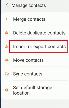 Go to Import or Export contacts