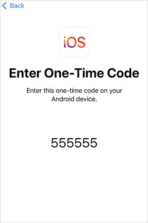 One time code on iPhone screen