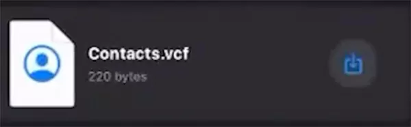 Open the VCF file on iPhone