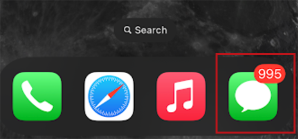 Open the message app on your iPhone