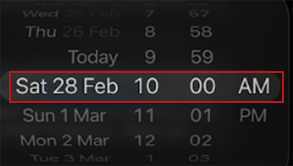 Opt for the suitable date and time