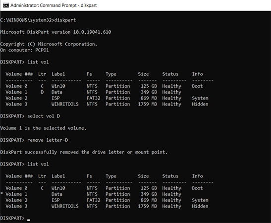 Run DiskPart commands