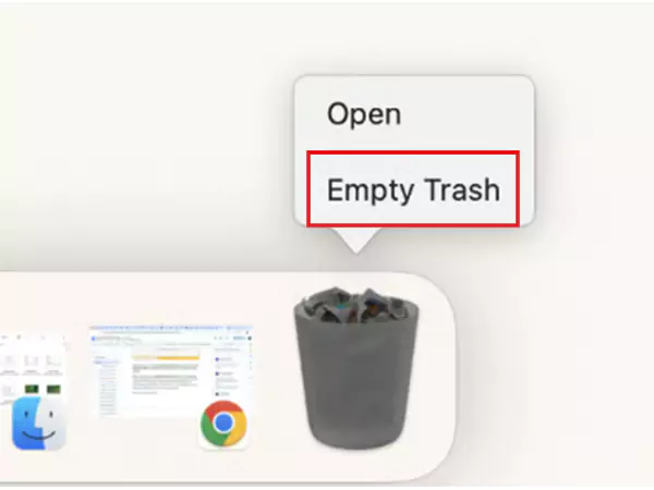 Select Empty Trash