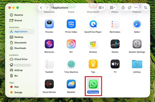 Select the app you want to remove