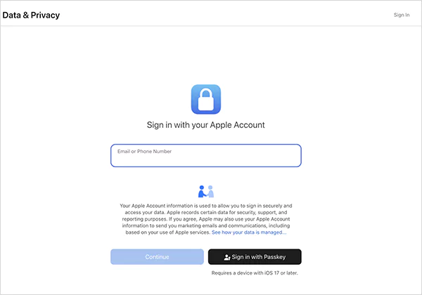 Sign in to your Apple Account
