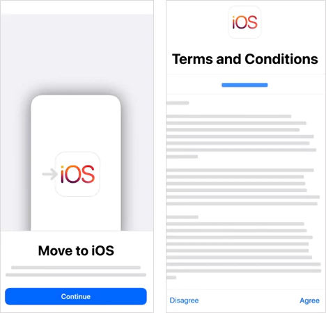 Tap Continue and agree to the terms and conditions