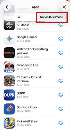 Tap on Not on this iPhone