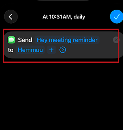 Type the text and select the contact