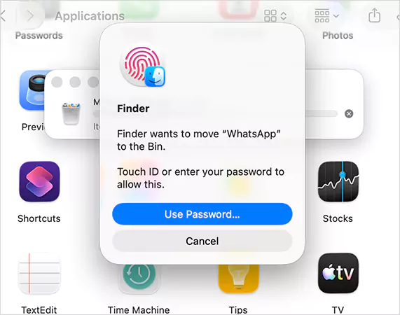 Use Touch ID to confirm