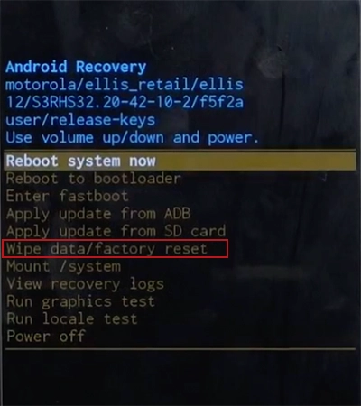 data factory reset