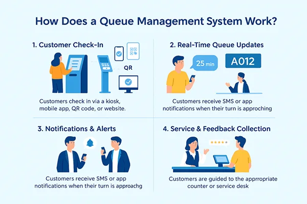 How does a queue management system work?