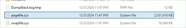 pgaefile sys in C drive