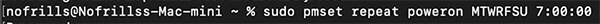 Command to set repeating wake power-on time