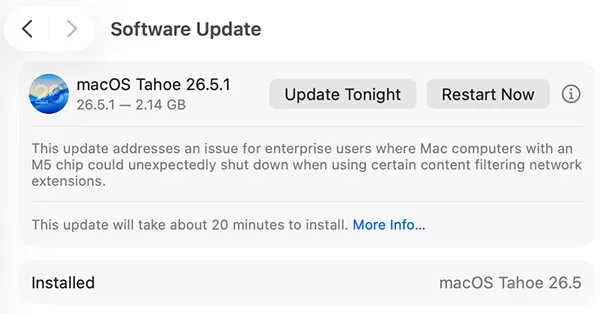  Install macOS updates