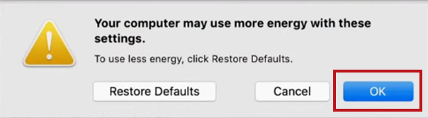 OK on the warning pop-up