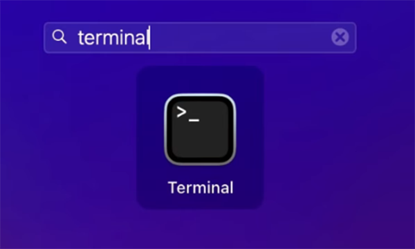 Search and open Terminal app