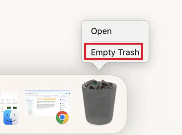  Select Empty Trash