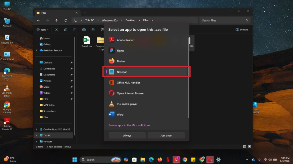 Select Notepad